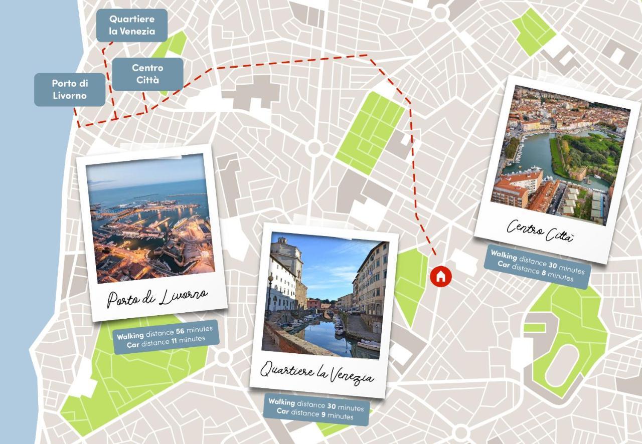 Free Parking Appartamento 5 Stelle Elegante Con Suite ลีวอร์โน ภายนอก รูปภาพ